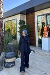 Düğme Detay Eşofman Takımı Lacivert
