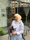 Fiyonk Yaka Gömlek Beyaz Pilise Etek Mavi