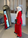 Kırmızı Ceket Gömlek  Düğmeli Takım 