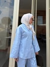 Mavi Ceket Gömlek  Düğmeli Takım 