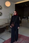 Piliseli Pantolon Gömlek Takım siyah