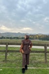 PUF KAPİTONE SÜVETER TAKIM KAHVERENGİ