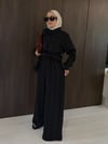 Siyah Beyaz Çizgili Gömlek Pantolon Takım 