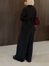 Siyah Beyaz Çizgili Gömlek Pantolon Takım 