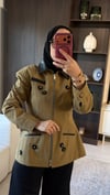 Taş işlemeli Camel Ceket
