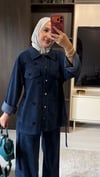 Taş İşlemeli Takım  Lacivert