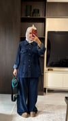 Taş İşlemeli Takım  Lacivert