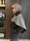 Yakalı Ekose Detaylı Trenç  Kahve