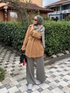 Yakalı Ekose Detaylı Trenç  Taba
