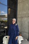 Yandan Bağlmalı Gömlek Pantolon Takım Lacivert 