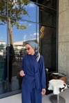 Yandan Bağlmalı Gömlek Pantolon Takım Lacivert 