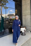 Yandan Bağlmalı Gömlek Pantolon Takım Lacivert 