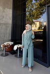 Yandan Bağlmalı Gömlek Pantolon Takım Yeşil