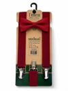 2-7 KIRMIZI Erkek Çocuk Ayarlanabilir Papyon Askı Seti