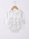 FIRFIRLI DANTELLİ KIZ BEBEK ELBİSELİ ÇITÇITLI BADİ 