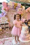 KIZ ÇOCUK KELEBEK DETAYLI KABARIK TÜL ELBİSE -PEMBE 