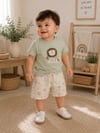LİTTE KİNG ASLAN NAKIŞLI ERKEK BEBEK ŞORTLU TAKIM