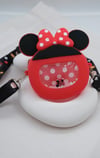 MİNNİE VE MİCKEY MOUSE TEMALI ÇOCUK ASKILI ÇANTA -KIRMIZI 
