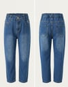 YÜKSEK BEL LASTİKLİ ÇOCUK JEAN PANTOLON 