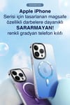 Apple iPhone Uyumlu Gradyan Renkli Magsafe Kılıf Mor - ShinyTECH