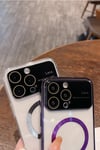 Apple iPhone Uyumlu Lens Korumalı Premium Magsafe Kılıf Mor - ShinyTECH