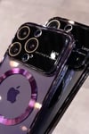 Apple iPhone Uyumlu Lens Korumalı Premium Magsafe Kılıf Mor - ShinyTECH