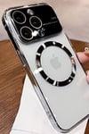 Apple iPhone Uyumlu Lens Korumalı Premium Magsafe Kılıf Gümüş - ShinyTECH