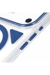 Apple iPhone Uyumlu Line MagSafe Şeffaf Kılıf Mavi - ShinyTECH