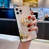 Apple iPhone Uyumlu Taşlı Kelebek Yüzüklü Kılıf Pembe - ShinyTECH