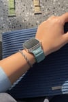 Apple Watch Uyumlu Baklalı Denim Loop Kordon Turkuaz - ShinyTECH