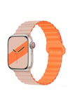Apple Watch Uyumlu Manyetik Silikon Loop Kordon Kum Pembesi/Turuncu - ShinyTECH