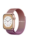 Apple Watch Uyumlu Milano Loop Çelik Hasır Kordon Pembe Mor - ShinyTECH