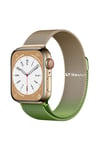 Apple Watch Uyumlu Milano Loop Çelik Hasır Kordon Gold Yeşil - ShinyTECH