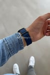 Apple Watch Uyumlu Premium Deri Loop Gece Mavisi - ShinyTECH