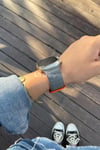 Apple Watch Uyumlu Ultra Manyetik Silikon Kordon Gri/Turuncu - ShinyTECH