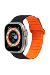 Apple Watch Uyumlu Ultra Manyetik Silikon Kordon Siyah/Turuncu - ShinyTECH