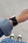 Apple Watch Uyumlu Ultra Manyetik Silikon Kordon Siyah/Sarı - ShinyTECH