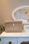 2 Adet Keçe Kapaklı Çok Amaçlı Mini Kutu Bej 35x24x24 cm