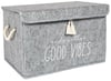 2 Adet Keçe Kapaklı Çok Amaçlı Mini Kutu Gri 35x24x24 cm