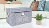 2 Adet Keçe Kapaklı Çok Amaçlı Mini Kutu Gri 35x24x24 cm