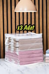 3 Adet Mini Şeffaf Hurç Havlu Giysi Iç Çamaşırı Düzenleyici Saklama Çantası 25x25cm