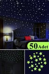 50 Adet Karanlıkta Parlayan Fosforlu Ay Ve Yıldız Tasarımlı Dekoratif Sticker