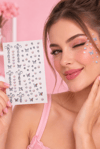 Beyaz Mini Kelebek Taş Sticker Yapışkanlı Saç , Yüz Vücut Ve Tırnak Taşı Yılbaşı Süs Dekor Işıltılı Parlak