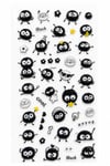 Kendinden Yapışkanlı Kabartmalı Sticker Seti – Sevimli Kömür Emoji Karakterli Dekoratif Çıkartma