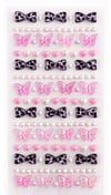 Pembe Kelebek Parlak Işıltılı Taş Sticker Yapışkanlı Tırnak Saç Süs Dekor DIY Yılbaşı Hobi Süsleme Seti