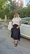 Bohem Müslin Kumaş Siyah Midi Etek