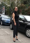 Yüksek Bel Toparlayıcı Ful Likralı Boru Paça Siyah Kumaş Pantolon