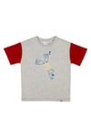 BeetleBeez-Cool Shark Oversize T-Shirt - Açık Gri Melanj