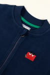 BeetleBeez- Curious Eyes Yumuşak Dokulu Fermuarlı Sweatshirt - Lacivert