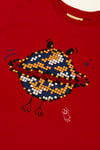 BeetleBeez-Dancing Planet Uzun Kollu Tshirt-Kırmızı